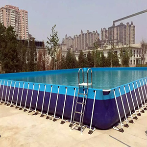 Commercial Rectangular Outdoors Metal Large Frame Amusement Water Park Swimming Pool With Filtration