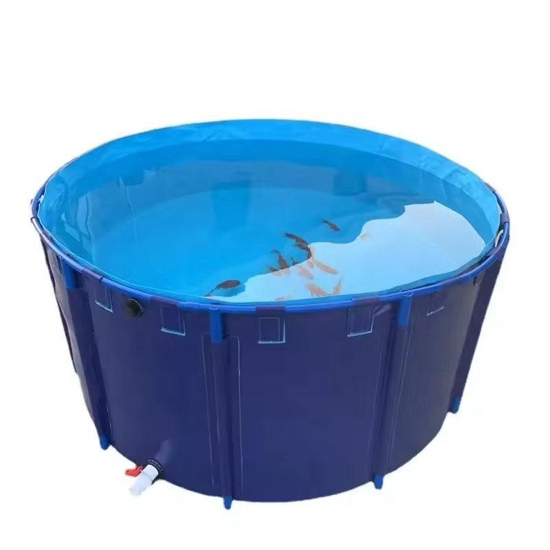 Foldable Tarpaulin Biofloc Fish Tanks of Aquaculture Farm Round Pond Movable Plastic Support Water S